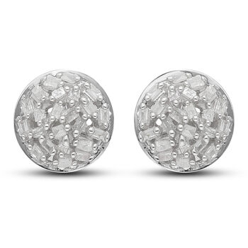 Diamant Ohrstecker 925 Silber platiniert