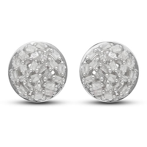 Diamant Cluster-Ohrstecker in Silber image number 0