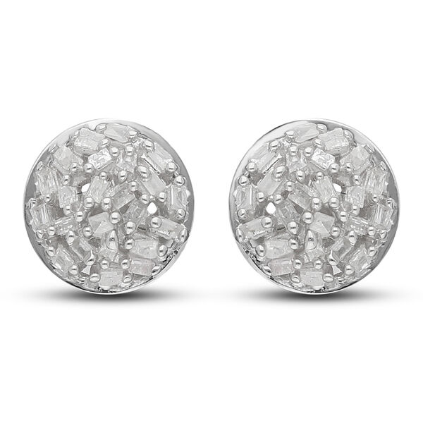 Diamant Cluster-Ohrstecker in Silber