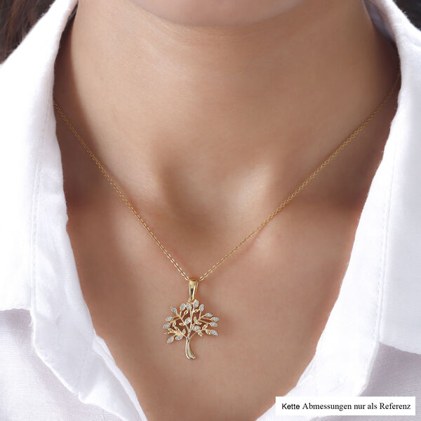 Diamant Baum-des-Lebens-Anhänger in Silber image number 3