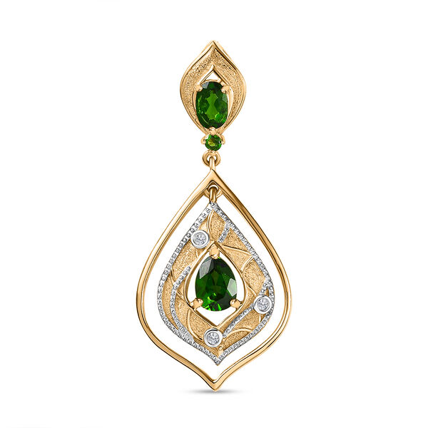 Nat&uuml;rlicher Chromdiopsid und Zirkon-Anh&auml;nger - 1,75 ct.