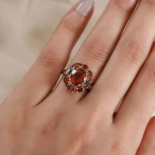 Madira Citrin Ring 925 Silber Platin-Überzug image number 3