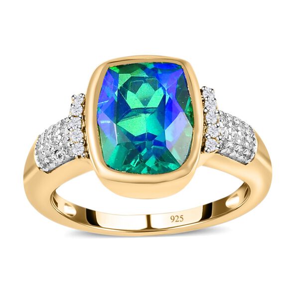 Pfau Triplett Quarz und wei&szlig;er Zirkon-Ring - 5,07 ct. image number 4