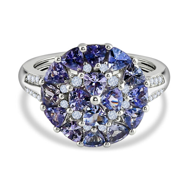 Tansanit und Zirkon Ring - 2,03 ct.