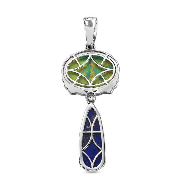 Grüner Türkis, Zirkon und Lapislazuli-Anhänger - 33,75 ct. image number 5