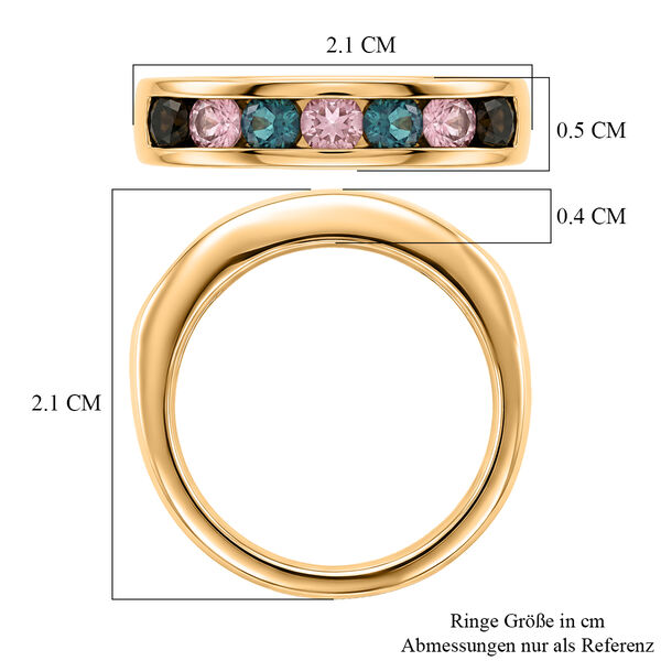 EVER TRUE AA Mehrfarbig-Turmalin Ring Nickelfreies Messing (Gr&ouml;&szlig;e 17.00) ca. 0,83 ct image number 6