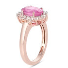 Premium Ilakaka rosa Saphir und Zirkon-Ring, 925 Silber Roségold Vermeil (Größe 16.00) (Fissure gefüllt) ca. 2,98 ct image number 4