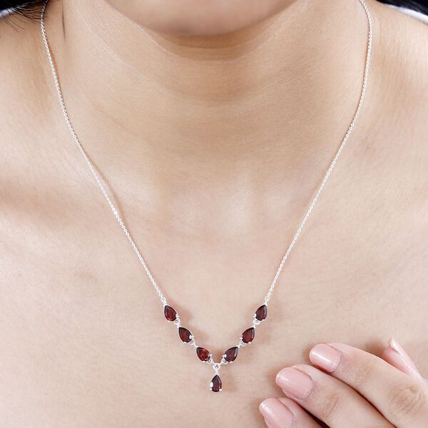 Rote Granat-Halskette,45 cm - 3,64 ct. image number 3