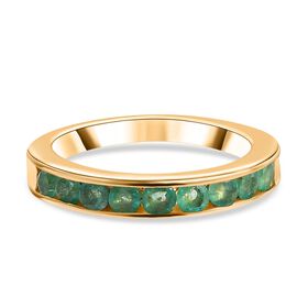 Kagem sambischer Smaragd-Ring in 925 Silber mit Gelbgold Vermeil - 0,73 ct.