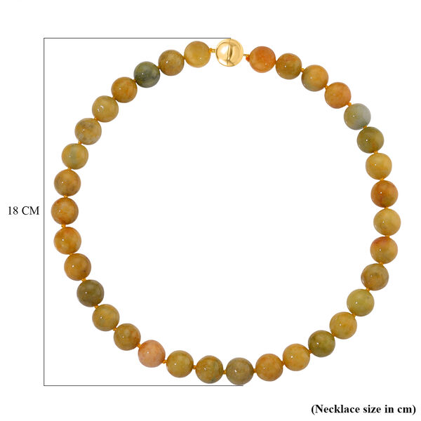 Gelbe Jade Halskette ca. 50 cm 925 Silber Vergoldet (10-15 Werktage Lieferzeit) ca. 720.00 ct image number 5