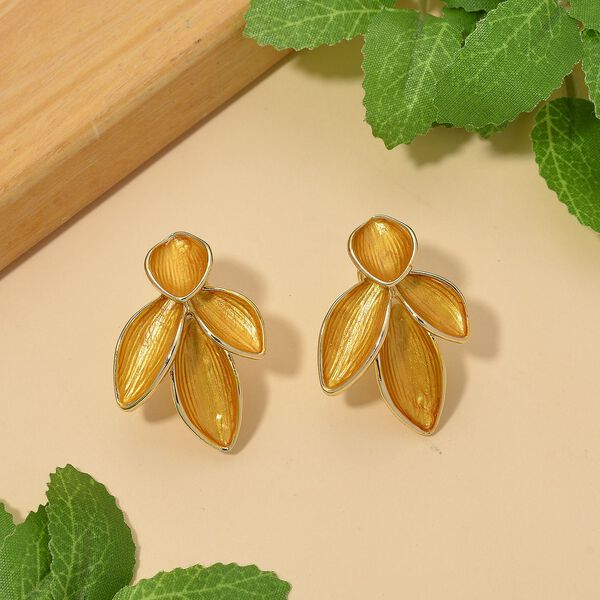 Emaille-Ohrringe im Rosabella Blatt-Design image number 2