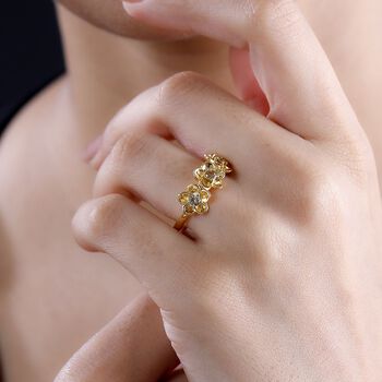 AA nat&uuml;rlicher goldener Tansanit Ring, ca. 0,36 ct