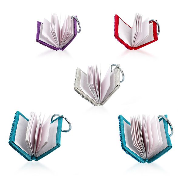 Set aus 5 Perlen-Schlüsselanhängern, glitzerndes Mosaik-Design, mehrfarbig image number 4