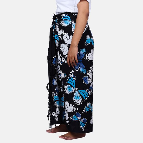 Bedruckter Balinesischer Sarong, Schmetterlingsmotiv image number 2