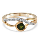 Natürlicher Chromdiopsid und Zirkon Ring 925 Silber vergoldet  ca. 0,53 ct image number 0