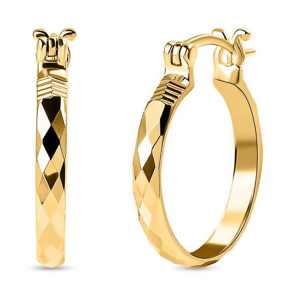 Creolen mit Diamantschliff in Silber mit Gelbgold Vermeil image number 0