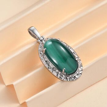 Malachit Anh&auml;nger  Edelstahl ca. 15.06 ct