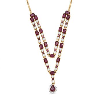 D'Joy Afrikanische Rubin 45cm Halskette - 24,30 ct.