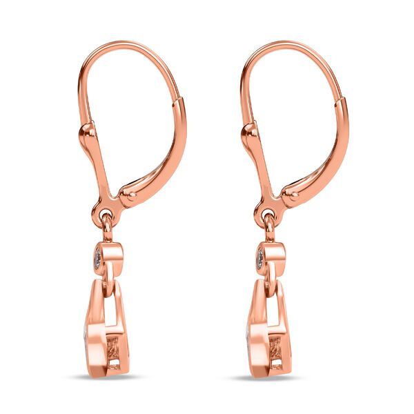 Marropino Morganit, Wei&szlig;er Zirkon Ohrringe, 925 Silber Ros&eacute;gold Vermeil ca. 0.98 ct image number 4