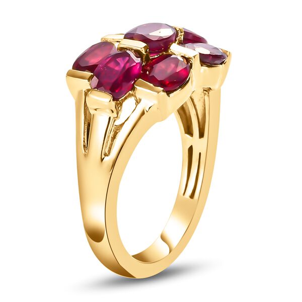 Afrikanischer Rubin (Fissure gef&uuml;llt) Ring 925 Silber vergoldet image number 4