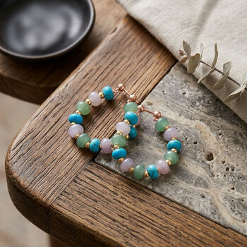 Multi-Edelstein-Ohrringe- 59 ct.