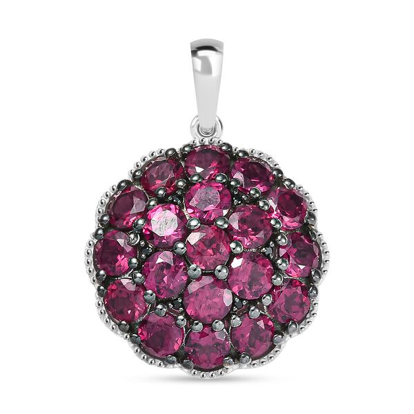 D'Joy Rhodolith Granat, Schwarzer Spinell Anhänger 925 Silber rhodiniert ca. 6,70 ct. image number 0