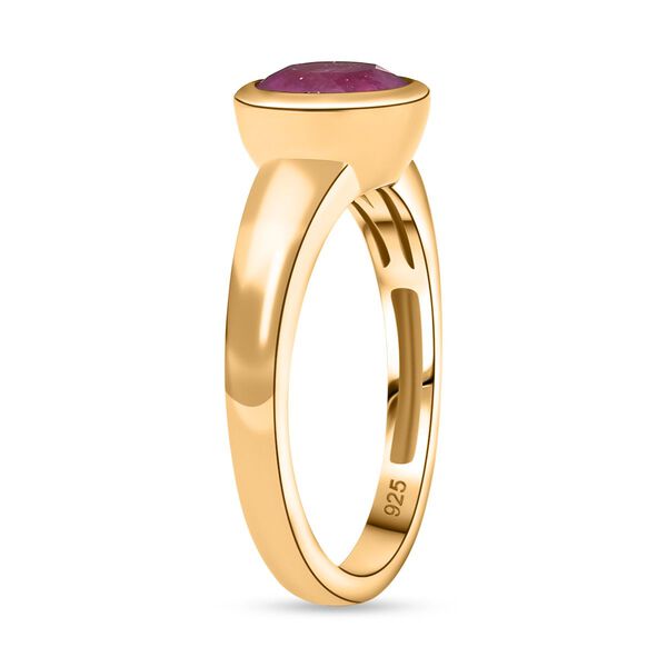 AAA Ilakaka Rosa Saphir (Fissure gef&uuml;llt) Ring 925 Silber 750 Gelbgold Vermeil (Gr&ouml;&szlig;e 18.00) ca. 2,00 ct image number 4