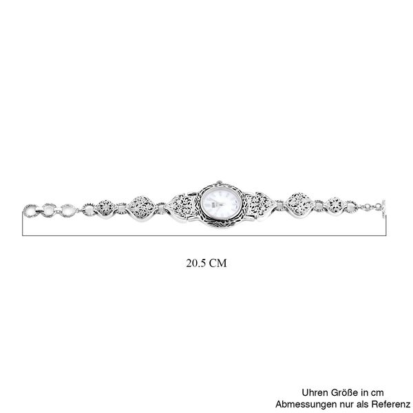 Royal Bali - EON 1962 Schweizer Uhrwerk - Schwarz oxidierte und wasserdichte Uhr, 19cm,  925 Silber ca. 22,00g image number 6