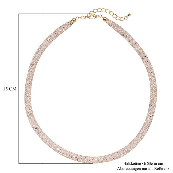 Weiße Kristall-Halskette in Goldton, 49,5 cm - 85 ct. image number 5