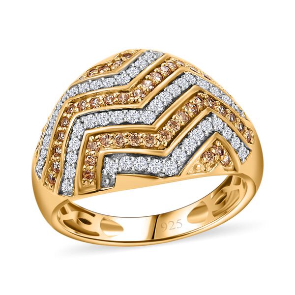 J Francis gefertigt mit SWAROVSKI- Weißer und gelber Swarovski Zirkonia Ring image number 4