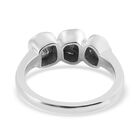 Handgearbeiteter Polki Diamant 3 Stein Ring 925 Silber Platin-Überzug image number 3