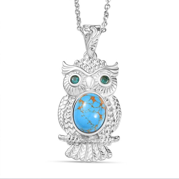 EverTrue blauer T&uuml;rkis und Ozean blauer Apatit Anh&auml;nger mit 50cm Kette - 2,87 ct.