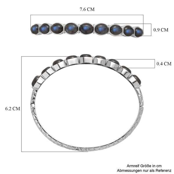 Labradorit Armreif ca. 19 cm Edelstahl ca. 13.71 ct image number 6