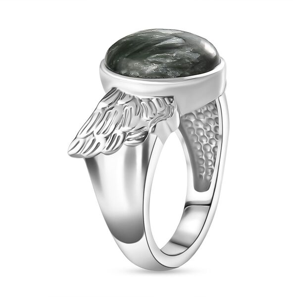 Sibirischer Seraphinite Ring Edelstahl (Gr&ouml;&szlig;e 17.00) ca. 4,76 ct image number 5