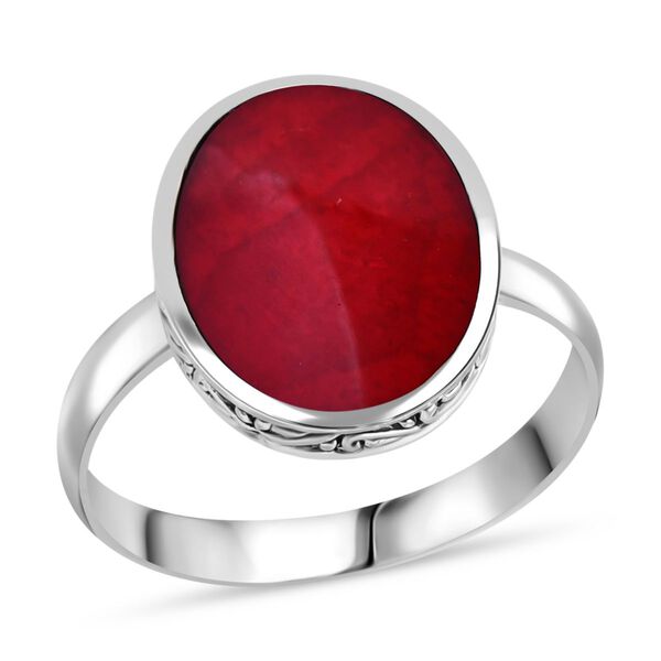 Royal Bali - Koralle Ring, 925 Silber (Gr&ouml;&szlig;e 19.00)