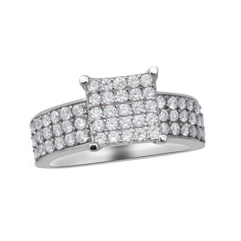 Lustro Stella - Zirkonia-Ring, 925 Silber rhodiniert (Gr&ouml;&szlig;e 16.00) ca. 2,13 ct