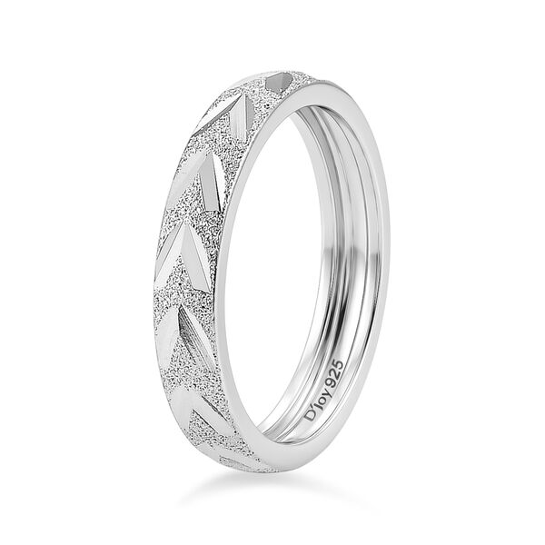 D'Joy platinierter 925 Silber Bandring image number 4