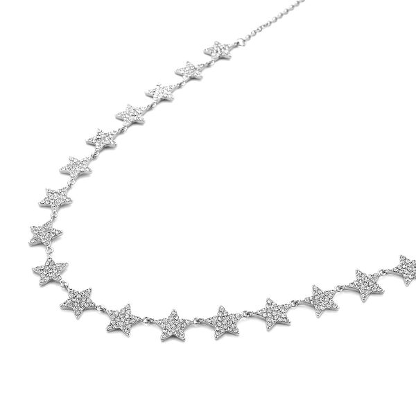 Weiße Kristall-Halskette in Silberton - 20 ct. image number 3