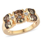 Natürlicher Jenipapo Andalusit und Zirkon Ring 925 Silber Gelbgold Vermeil  ca. 2,08 ct image number 3