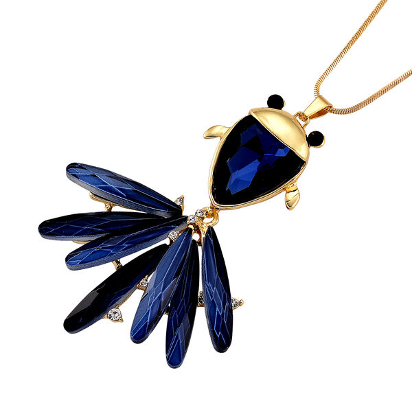 Mehrfarbiger Kristall Anh&auml;nger mit Kette ca. 63.5 cm + 5 cm Extender, Legierung Gelb image number 3