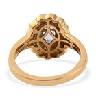 Tansanit und Zirkon-Ring, 925 Silber vergoldet  ca. 0,63 ct image number 5