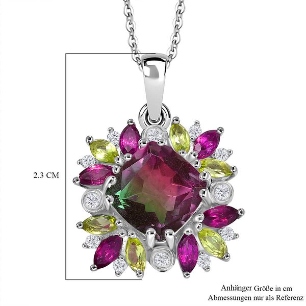 D'Joy Wassermelonen Quarz Triplett, Rhodolith Granat, Peridot und Zirkon Schmuckset image number 6