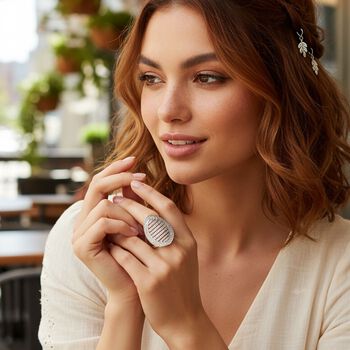 LUSTRO STELLA wei&szlig;er Zirkonia Cocktail Ring