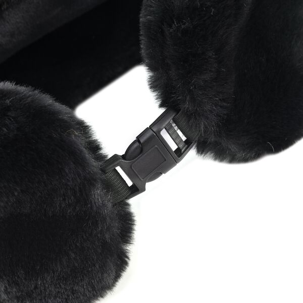Trapperm&uuml;tze mit Ohrenklappen aus Kunstpelz, schwarz image number 6