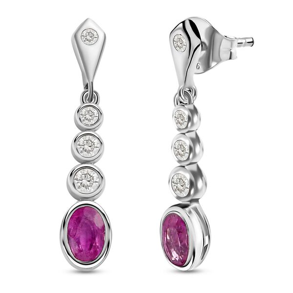 Ilakaka rosa Saphir und Zirkon-Ohrringe - 1,65 ct. image number 4