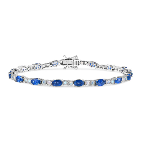 D joy Kyanit, Premium Regenbogen Mondstein Armband ca. 20 cm 925 Silber rhodiniert ca. 11,46 ct. image number 0