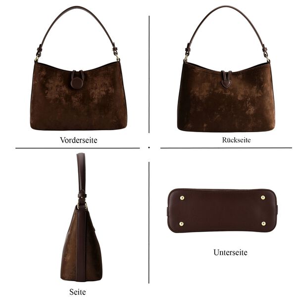 Crossbody Taschen Set 2 teilig mit Rei&szlig;verschlussfach und Innenfach 30 x 12 x 20 cm Dunkelbraun image number 5