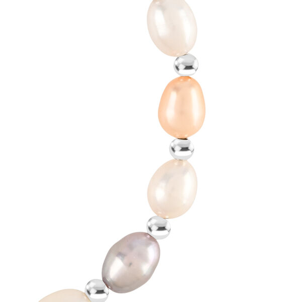 Mehrfarbige Süßwasser Perle Armband ca. 16.5 cm + 3.5 cm Extender, Nickelfreies Messing, Silberfarben image number 4