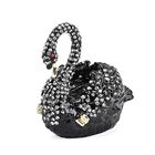 " Swan shape Trinket Storage Box - black Material: Alloy + diamond size: 7*4.5*6cm  "