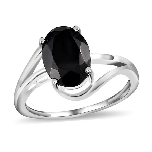 Schwarzer Spinell Ring 925 Silber (Gr&ouml;&szlig;e 16.00) ca. 2.64 ct image number 4